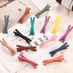 6cm Hair Clips for Hair Hairdressing Color Baby Girls Cross Clamp Clip Pin Children Kids Crocodile Hairpins Barrettes