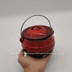 700ml 1/4 Three Legged Cast Iron Enamel South African Potjie Magic Potion Crucible Wax Table Burning Pot Small Hot Pot Belly Pot