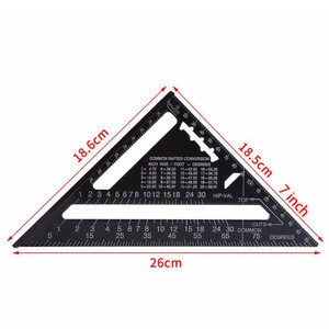 7inch 12inch Aluminum Alloy Metric Triangle Ruler Squares for Woodworking Speed Square Angle Protractor Measuring Tools