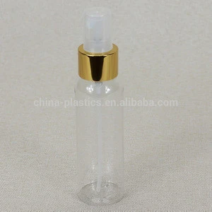 80ml empty cosmetic round perfume bottle with Gold mist sprayer