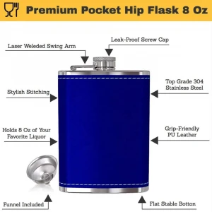 8oz wiisky stainless steel  bracelet hip flask with leak proof lid colorful thermos vacuum alcohol flask