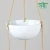 Import 9 Inch Ceramic Hanging Planter Indoor Outdoor Modern Round Flower Plant Pot White Porcelain Hanging Basket with Polyester Rope from China