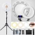 Import 90W Fill Light Photographic Ringlight 18 Inches Selfie Led Ring Light with LCD Screen Battery Light Stand from China