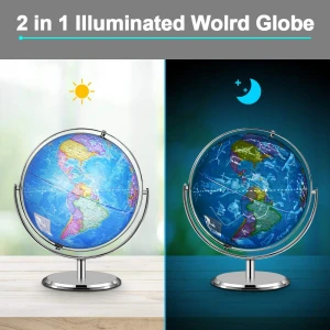 9inch Globe Ocean World Globe Map With 720 degree metal Stand Geography Educational Toy enhance knowledge of earth and geography