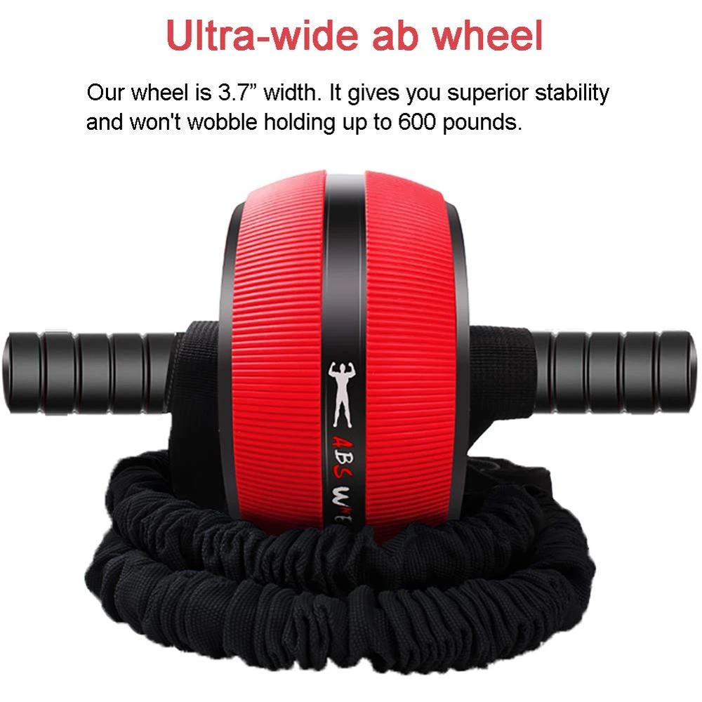 AB Wheel Roller with resistance bands Fitness Equipment Workout Ab Strength Training