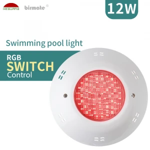 AC12V RGB switch control  12W IP68 led wall mount fiberglass swimming pool light led pool light led above ground pool light
