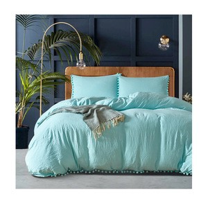 Acid Blue Washed Cotton quilt cover bed linen home bedding set