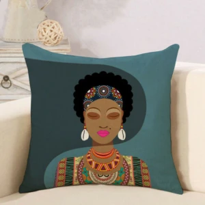 African Tribal Women Print Throw Pillow Cases Waist Cushion Covers Home Decor,Seat Cushion Chair Cover/