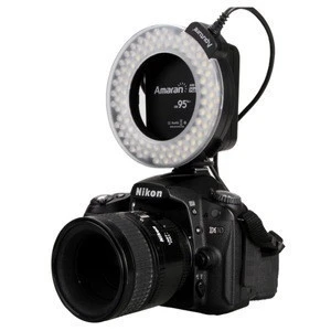 AHL-HN100 Macro photography LED Ring Flash Light with LCD Display Adapter Rings and Flash Diffusers for Nikon D7100 D5200 D800