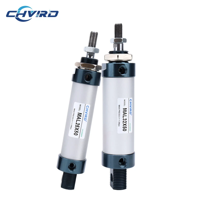 Airtac Type Aluminium Alloy Double Acting Piston Mini Air Pneumatic Cylinders Mal Cylinder