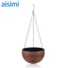 Aisimi Plastic Hanging Flowerpot Big Hanging Flower Pot Basket Hanging Garden Pot For Sale