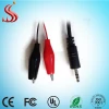 Alligator clip to 3.5 stereo male receptacle audio cable