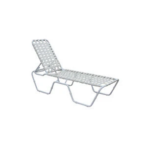 Aluminum frame sun lounger garden patio PVC strap chaise lounge