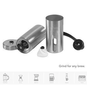 Amazon Hot Products Home Kitchen Appliance Brushed Stainless Steel Portable Coffee Maker Manual Coffee Bean Grinder
