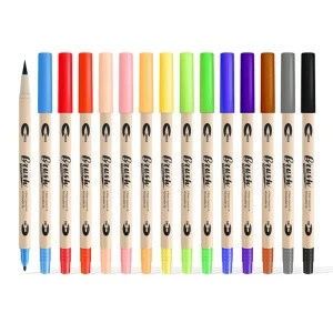 Amazon hot selling 24 Colors Dual Tip Water Color Brush Pens Graphic Art Markers for student or artist