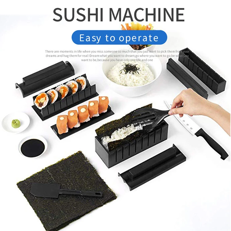 Amazon hot selling plastic sushi box sushi product black sushi mold with logo