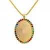 Amazon New Hip Hop Hot Sale Custom Oval Shape Photo Memory Diamond Necklace Pendant