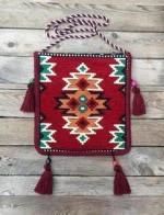 Anatolian Oriental Authentic Patterned Saddlebag Red