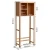 Import Antique Style Tall Corner Shelf Natural Bamboo Floor Standing Bathroom Cabinet With  Door And Three Storage from China