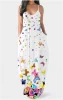 AOMEI Habits femme Butterfly Sleeveless Women Long Maxi Dresses 2021 Summer Women Dress Appeal