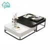 Apartment Hotel Modern Furniture Rectangle White And Black Sectional Coffee Table