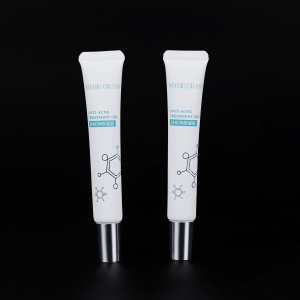 Applicator Empty Eye Cream Cosmetic PE Lip Gloss Soft Plastic Tubes with Metal Zinc Applicator 19mm Squeeze Container