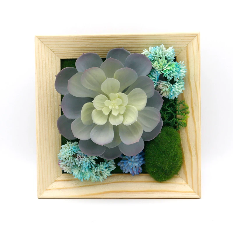 Artificial Plant - Mini Succulent Panels Wall Mounted Artificial Flower Hanging Wall Art Collage for Home Decoration