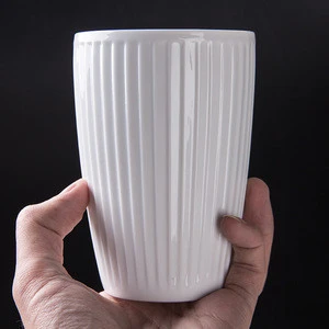 Barware drinking high quality round ceramic mug white glazed cheap 300ml porcelain coffee/water cup