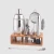 Import barware holder bamboo stand for stainless steel cocktail shaker from China