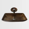 bathroom brown glass hand wash bowl basin malaysia designs