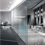 Bathroom glass sliding door system for shower door