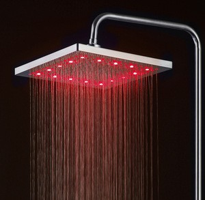 Bathroom Shower Panel Sanitary 3 Color light Changing Temperature Sensor LED Overhead Shower