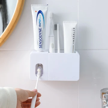 Bathroom storage multifunctional toothbrush holder set bathroom accessories set squeezer spirit toothpaste dispenser