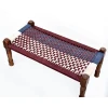 Beautiful Indian Designer High Quality At Low Price Standard Vintage Mango wood and Cotton Rope Weaving Indian Bench Stool