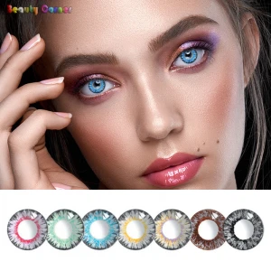 Beauty Coner 2pcs/pair  Milk Powder Series Yearly Cycle Soft Colored Contact Lenses Eye Cosmetic Color Contact Lens