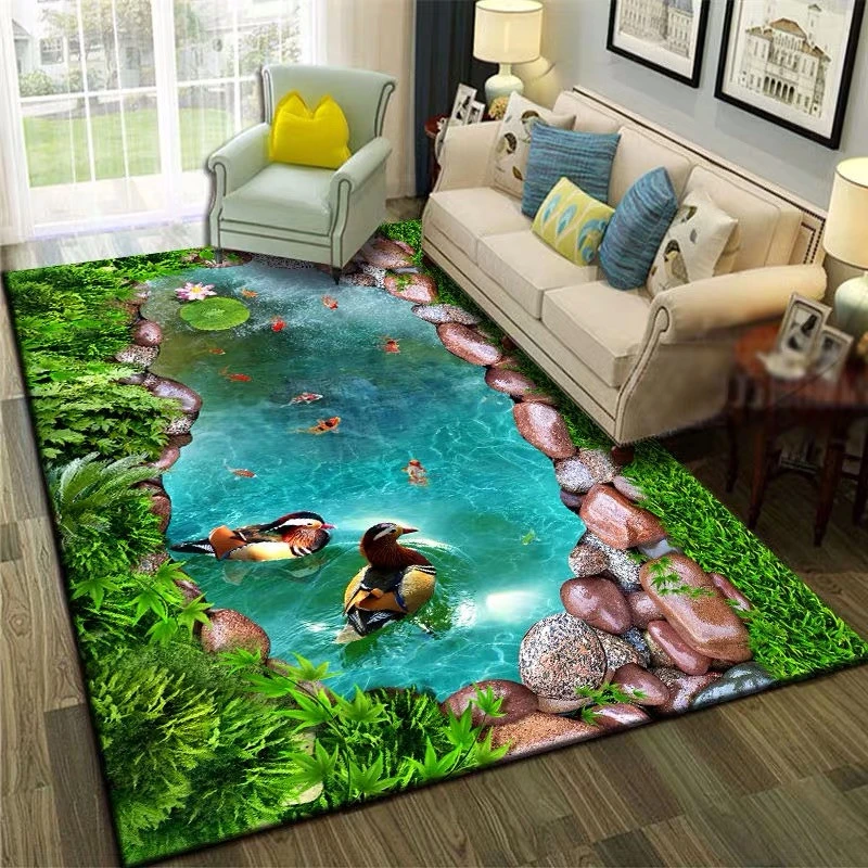 Bedroom Use and  Anti-Slip Beautiful digital printed carpet rug
