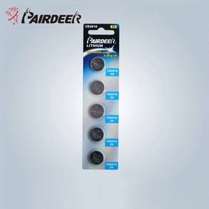 Best price factory supply OEM Pairdeer 80mAh 3v cr2016 lithium button cell battery for Vehicle alarm
