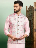 Best quality polyester woven design Mens Nehru jacket
