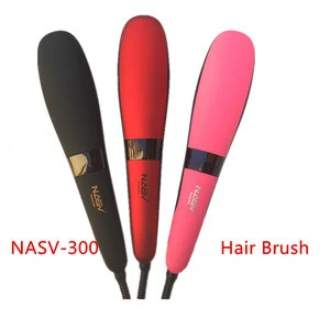 Best Selling Red Pink Black Hair Straightener Brush Max Temperature 230 Degree LCD Fast Straight Hair NASV-300