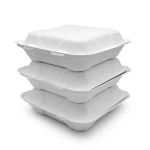 Biodegradable Disposable Paper Takeaway Food Boxes Hinged Box Eco-Friendly Sugarcane Bagasse Clamshell