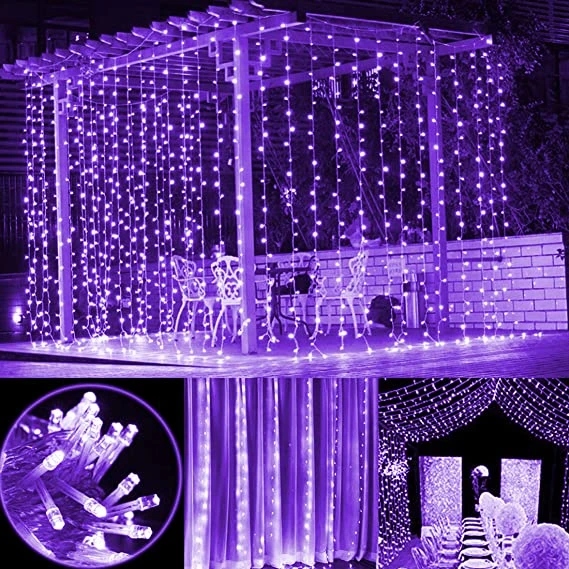 Biumart Twinkle LED Window Curtain String Light Wholesale Holiday Decoration Twinkle Star Lights