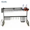 Black 95cm Metal Stainless Steel Kitchen Space Save Drying Dish Rack Over Sink