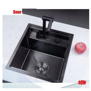 Black Innovative Hidden Kitchen Hand Sink Nano Single Double Stainless Steel