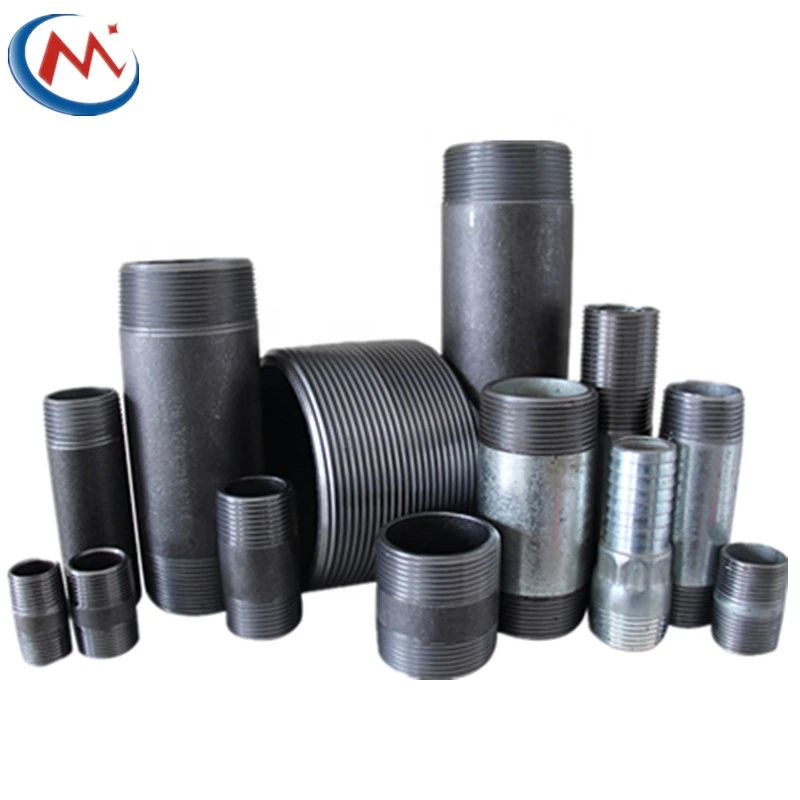 Black Iron pipe fittings plumbing materials  iron pipe nipple oil and gas pipe fitting