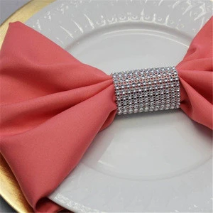 Bling Silver Rhinestone Diamond Cheap Elegant Crystal Napkin Rings For Wedding Party Custom