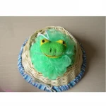Blue Exfoliating Shower Sponge Mesh Cute Cartoon Gift Kids Children Baby Stuffed Animal Toy Pouf  Puff Mesh Bath Sponge Loofah