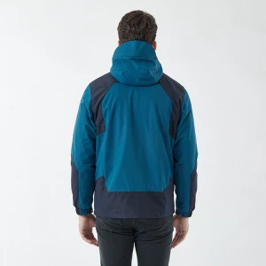 Blue Football Waterproof Cold Weather Mountain Man Hooded Sport Jacket