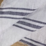 Blue Stripe Yarn Dyed Linen Fabric 100% French linen fabric use linen duvet cover and hometextiles