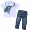 Boy Clothes Casual T-Shirt+Scarf+Jeans 3pc Baby Clothing Set Summer Child Kids Costume For BoysToddler Boys Clothes