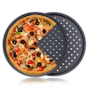 Carbon Steel Perforated Baking Pan With Nonstick Coating Round Pizza Crisper Tray Tools Bakeware Set Kitchen Tools Pizza Pans